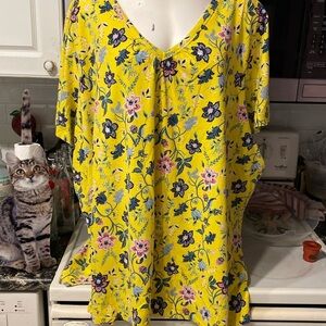 Woman Within Yellow Floral Top